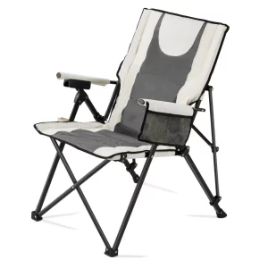 Kempingová stolička 58x83x140cm, 3 polohy sklopenia, skladacia stolička s vysokým operadlom, nosnosť 118 kg, plne polstrované plážové kreslá s lakťovou a podhlavníkovou opierkou, záhradné stoličky na šport a cestovanie