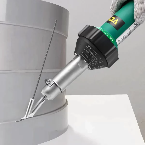Teplovzdušná zváračka plastov 1600W teplovzdušná pištoľ, 50-600°C horák na zváranie PVC, TPO a vinylu, sada teplovzdušnej zváračky so 14 kusmi príslušenstva - náradie, tryska, valček, čepele pre PP/PE/PVC – Obrázok 4