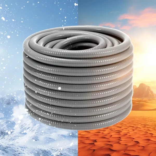 Flexibilná hadica  25,4 mm, 30,5 m, kvapalinotesná PVC rúrka, nekovová, s 5 rovnými a 5 90-stupňovými spojkami, pre riadiace čerpadlo motora klimatizácie, IP65 – Obrázok 5