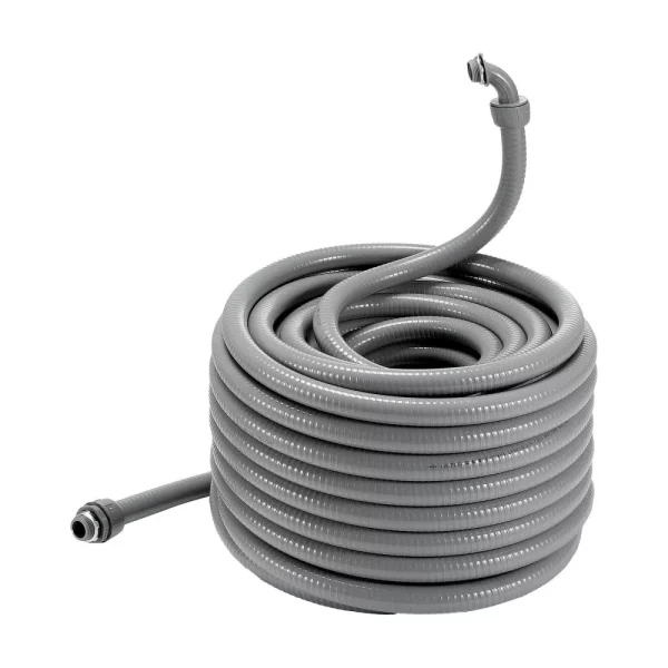 Flexibilná hadica  25,4 mm, 30,5 m, kvapalinotesná PVC rúrka, nekovová, s 5 rovnými a 5 90-stupňovými spojkami, pre riadiace čerpadlo motora klimatizácie, IP65 – Obrázok 4