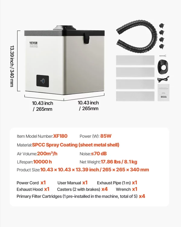 Odsávač splodín zo zvárania, 85W bezkefový odsávač spájkovacích splodín s 3-stupňovými filtrami a 3-stupňovým nastavením rýchlosti, 200 m³/h odsávač spájkovacích splodín na spájkovanie, gravírovanie, zváranie svojpomocne, salón – Obrázok 6