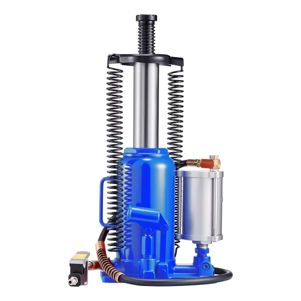 Pneumatický hydraulický zdvihák na fľaše 20t s rozsahom zdvihu 260 – 495 mm, pneumatický/ručný zdvihák na fľaše s pumpou pre opravy automobilov, pickupov, obytných vozidiel, SUV, modrý – Obrázok 3