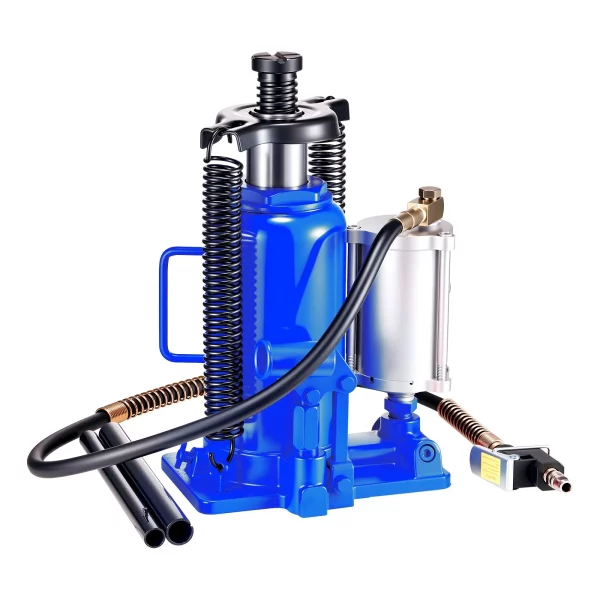 Pneumatický hydraulický zdvihák na fľaše 20t s rozsahom zdvihu 260 – 495 mm, pneumatický/ručný zdvihák na fľaše s pumpou pre opravy automobilov, pickupov, obytných vozidiel, SUV, modrý – Obrázok 5