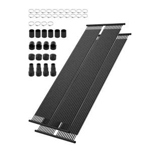 Solárny ohrievač bazéna, solárny panel z HDPE s rozmermi 2,75 x 20 stôp (balenie 2 kusov) - odolný a odolný voči poveternostným vplyvom, s kompletným príslušenstvom, univerzálny solárny panel pre bazén - zvyšuje teplotu vody, pre nadzemné aj zapustené bazény