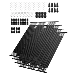 Solárny kolektorový ohrievač bazéna, 1235x3100mm HDPE solárny panel pre bazén (sada 4 kusov), s kompletným príslušenstvom, solárny panel pre bazén, zvyšuje teplotu vody, nadzemný a zapustený bazén