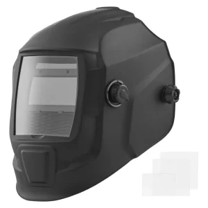 Automatická zváračská kukla, 93x42,9 mm True Color, solárna zváračská maska, 2 oblúkové senzory, zváračský štít DIN 4/9-13 pre zváranie TIG MIG ARC a brúsenie - séria CRIUS (matná čierna)