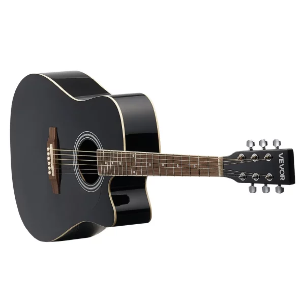 Elektroakustická gitara Cutaway Solo pre začiatočníkov, sada 1041,4 mm (41 palcov), čierna – Obrázok 2
