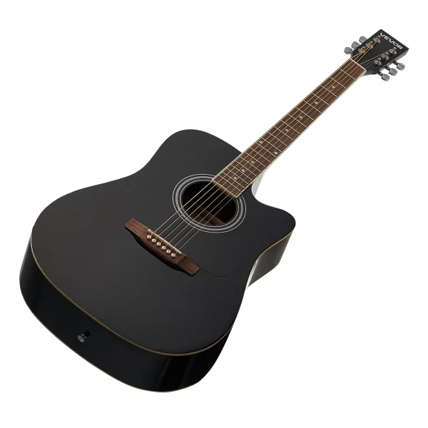 Elektroakustická gitara Cutaway Solo pre začiatočníkov, sada 1041,4 mm (41 palcov), čierna – Obrázok 4
