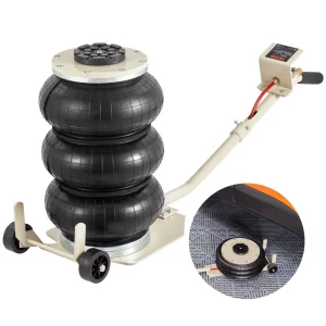 Pneumatický zdvihák do auta Air Jack 3t, biely trojitý vzduchový zdvihák s airbagom, výška zdvihu 140 – 450 mm, airbagový vzduchový zdvihák s dlhou rukoväťou, 5-minútový zdvihák pre SUV, nákladné autá, osobné autá atď.