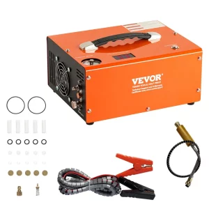 Kompresor PCP 30Mpa/4500PSI, vzduchový kompresor 0,5 l, DC12V a AC120V, potápačský kompresor, vzduchové čerpadlo vrátane 8 mm vysokotlakovej hadice s rýchloupínacou spojkou, svorky na batérie, filter, bavlnená vzduchovka
