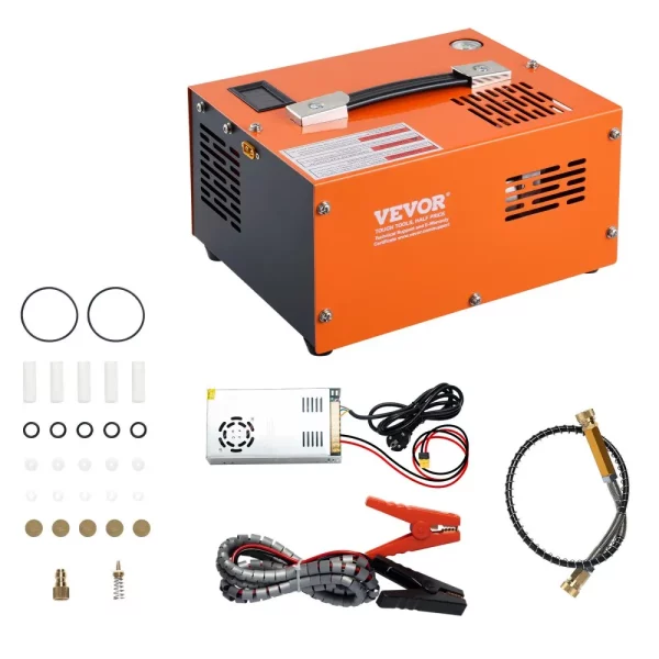 Kompresor PCP 30Mpa/4500 PSI, prenosný vzduchový kompresor 0,5 l, PCP kompresor DC12V a AC115V, 25 minútový pracovný cyklus, vzduchové čerpadlo, vysokovýkonný menič, vysokotlakové čerpadlo, vzduchovka, puška
