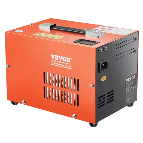 Vzduchový kompresor PCP, kompresor PCP pre vzduchovku 4500 PSI so vstavaným meničom a chladiacim systémom ventilátora, kompresorové čerpadlo DC12V/AC230V s manuálnym zastavením pre vzduchovky, paintball a potápačské fľaše – Obrázok 4