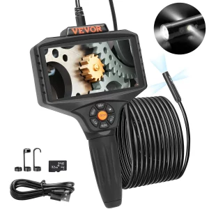 Endoskopická kamera s tromi objektívmi, 5" IPS obrazovkou, 854x480, inšpekčná kamera, 5m kábel, kamera na potrubie, batéria 5000mAh na 5-6 hodín, kanalizačná kamera, IP67 endoskop, otočný o 180°, motory automobilov, kanalizácia, potrubia HVAC