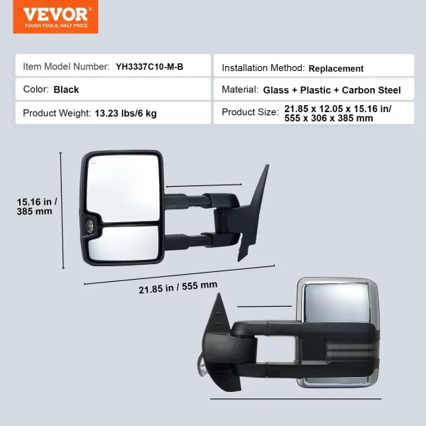 Elektrické bočné spätné zrkadlá pre Chevrolet Silverado (2007-2014)/GMC/Cadillac – Obrázok 6