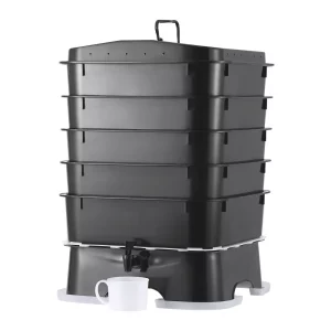 Rapid Composter 18-50L záhradný kompostér 400x400x650mm termo kompostér HDPE plastový kompostér vrátane 5 tácok a zbernej nádoby kompostovacia nádoba kompostovanie redukcia domového odpadu