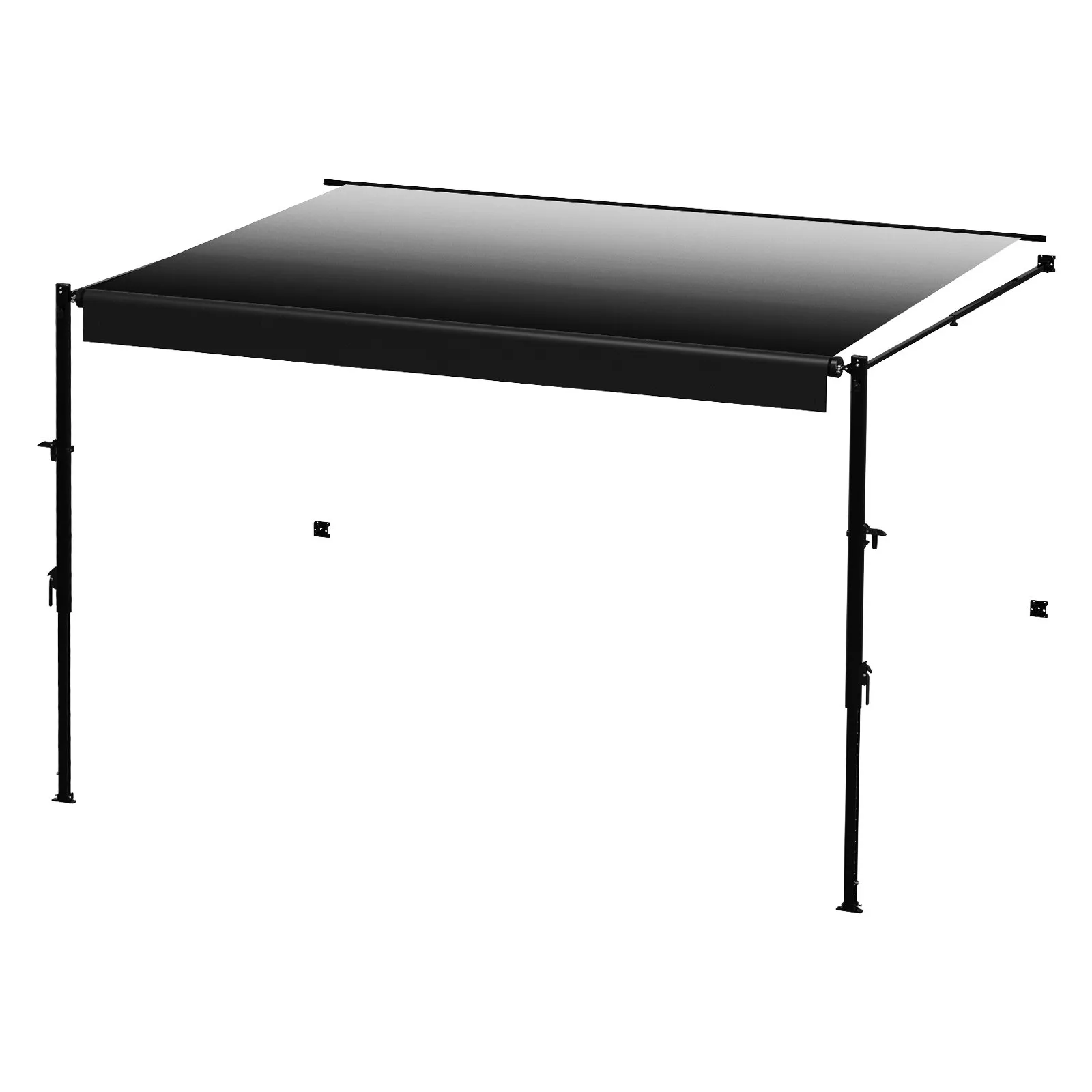 Markíza pre karavany, zaťahovacie markízy pre obytné vozidlá (548,64 cm), vodotesná markíza pre obytné vozidlá s rámom z hliníkovej zliatiny, vonkajšia markíza s čiernym stojanom a čiernymi látkami s prechodom – Obrázok 3