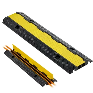Chránič kábla VEVOR 1005 mm, 9979 kg, 2-kanálová (32 x 31 mm) gumená ochrana kábla, ochrana pred zakopnutím, kryty podlahy, pre priestory s vysokým prahom, pre domácnosti, kancelárie, sklady, 1 kus
