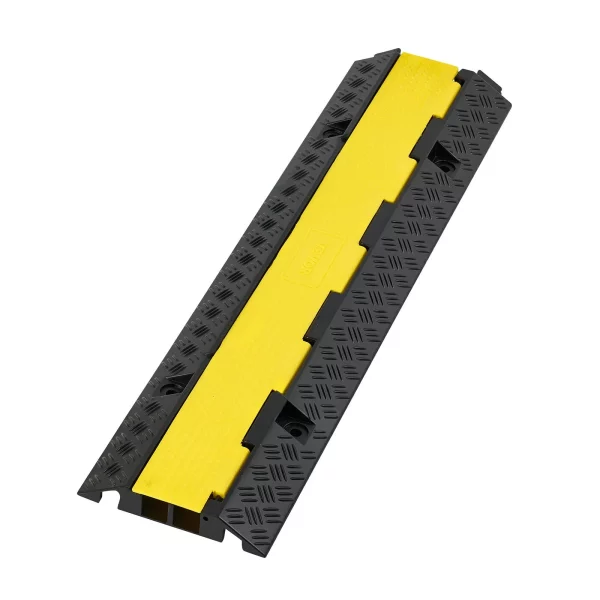 Chránič kábla VEVOR 1005 mm, 9979 kg, 2-kanálová (32 x 31 mm) gumená ochrana kábla, ochrana pred zakopnutím, kryty podlahy, pre priestory s vysokým prahom, pre domácnosti, kancelárie, sklady, 1 kus – Obrázok 3