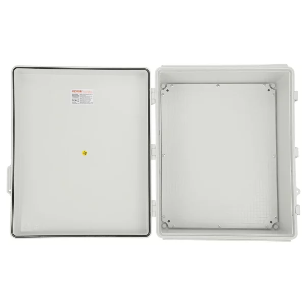Vonkajšia elektrická rozvodná krabica, 35 x 25 x 15 cm, elektrická skrinka z ABS plastu s výklopným vekom, západka z nehrdzavejúcej ocele, IP67, prachotesná a vodotesná pre elektrické rozvody – Obrázok 2