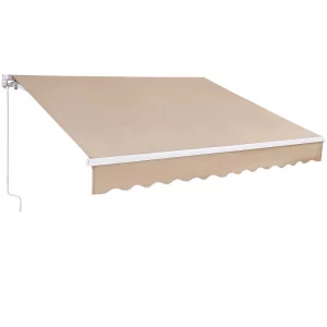 Markíza na balkón 3,6 x 3 m, kĺbové rameno, nastaviteľná výška od 2,4 do 3,7 m, svorková markíza, zasúvacia, oceľ, hliník 280G, obojstranný PU náter, slnečná markíza na balkón a terasu