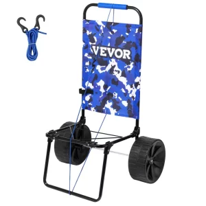 Plážový vozík Ručný vozík na piesok, plážový vozík s nosnosťou 31 kg, skladací pieskový vozík vyrobený z ocele, 380 x 386 mm Ručný vozík Robustný vozík na plážové vybavenie