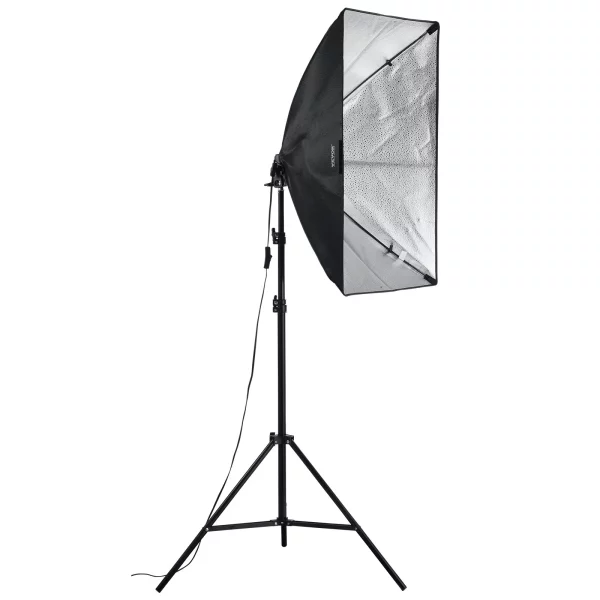 Softboxová sada, 500 x 700 mm, profesionálna fotoštúdiová sada so 45W LED žiarovkami 3000-6500K, 3 efekty kontinuálneho svietenia, statív, diaľkové ovládanie, štúdiové svetlá na portrétové fotenie, živé vysielanie – Obrázok 2