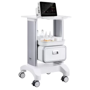 Laboratórny vozík  s 2 úrovňami, laboratórny vozík s 1 zásuvkou a 1 horným podnosom, mobilný zdravotnícky vozík vyrobený z ABS materiálu, laboratórny vozík na kolieskach so 4 tichými kolieskami pre laboratórium, kliniku, nemocnicu, salón, biely