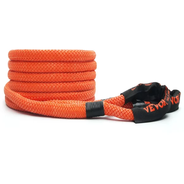 Ťažné lano 22 mm x 6 m 13871 kg, Ťažný popruh do terénu s vysokou nosnosťou, Extrémne odolné ťažné lano s 30% elasticitou, Ťažná pomôcka pre Jeep, osobné autá, nákladné autá, štvorkolky, UTV, SUV, traktory – Obrázok 2