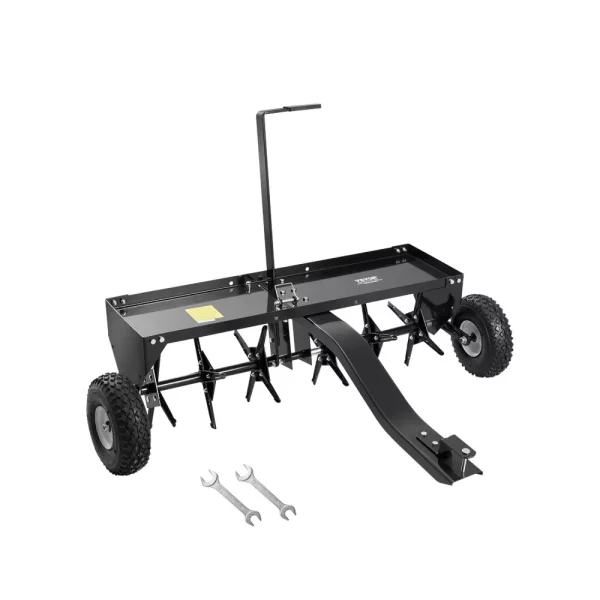 Aerator 1275x980x885 mm, Prevzdušňovač trávnika s univerzálnou spojkou, Prívesný prevzdušňovač s železnými hrotmi, Kosačka s pojazdom pre záhrady, trávniky, farmy