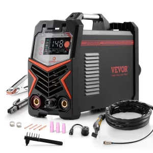 Zváračka TIG, 3-v-1 zváračka (veľký LED displej) – DC TIG/DC pulzné TIG/MMA (obalená elektróda), elektrická zváračka s invertorom IGBT a vysokofrekvenčným štartovaním