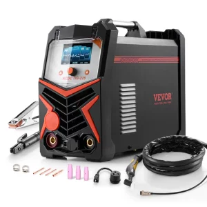 Zváračka TIG, 6-v-1 hliníková zváračka (veľký LED displej) - AC TIG/DC TIG/AC Pulzné TIG/DC Pulzné TIG/Bodové TIG/MMA (obalená elektróda), elektrická zváračka s IGBT invertorom