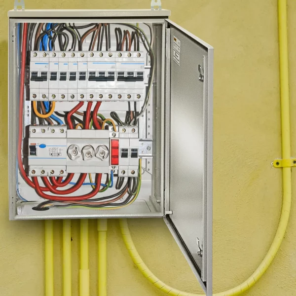 Elektrická skrinka , 70 x 50 x 20 cm, vonkajšia skrinka NEMA 4, IP65 vodotesná a prachotesná rozvodná krabica vyrobená z uhlíkovej ocele valcovanej za studena s pántami pre vonkajšie a vnútorné použitie – Obrázok 5