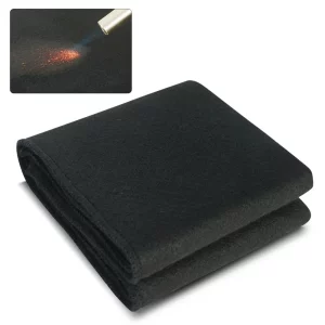 Zváračská deka 310 x 700 x 3 mm Ochranná deka pri zváraní 982 ℃ Tepelne odolná Tepelne ochranná tkanina Tepelne izolačná rohož z uhlíkových vlákien Protipožiarna deka Ohňovzdorná podložka Protipožiarna rohož Protipožiarna rohož Čierna