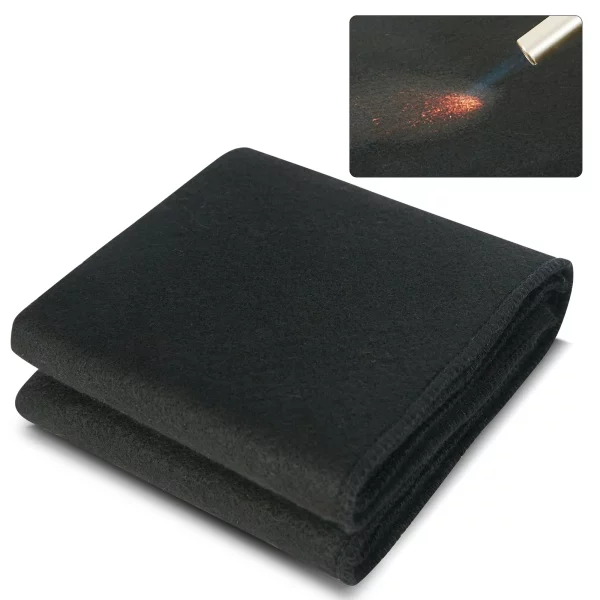 Zváračská deka 310 x 700 x 3 mm Ochranná deka pri zváraní 982 ℃ Tepelne odolná Tepelne ochranná tkanina Tepelne izolačná rohož z uhlíkových vlákien Protipožiarna deka Ohňovzdorná podložka Protipožiarna rohož Protipožiarna rohož Čierna – Obrázok 4