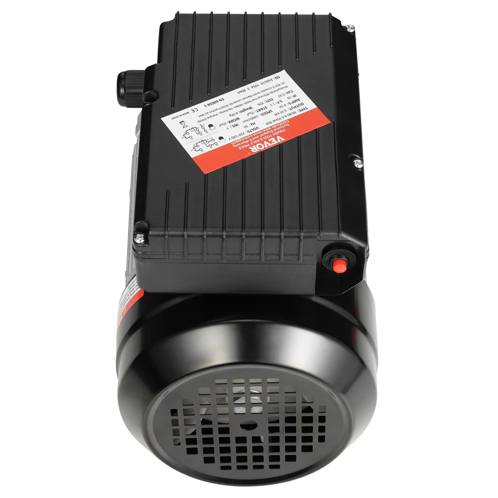 Elektromotor 0,55 kW 1400 ot./min., AC 220 – 240 V, 4,5 A, rám 80 B34, jednofázový motor vzduchového kompresora, drážkovaný hriadeľ 19 mm, otáčanie vpred/vzad pre poľnohospodárske stroje a všeobecné zariadenia – Obrázok 2