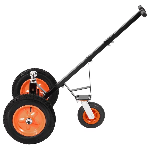 Podvozok na príves, nosnosť čela 454 kg, nastaviteľná výška 425 a 560 mm, guľa 50,8 mm, pneumatika 355,6 mm, uhlíková oceľ, na prepravu prívesov na obytné vozidlá – Obrázok 3