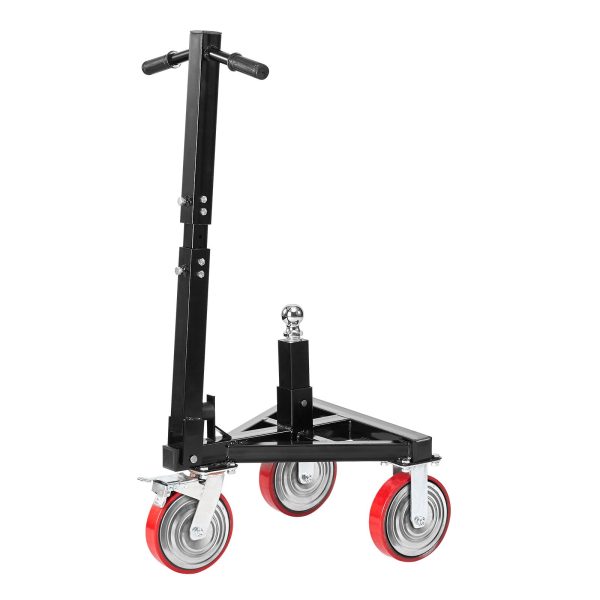 Podvozok na príves, zaťaženie jazdy 1587 kg, výška 460 a 560 mm, guľa 50,8 mm, otočné kolesá 20,32 cm, nastaviteľná dĺžka rukoväte, na premiestňovanie obytných prívesov a lodí – Obrázok 4