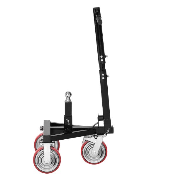 Podvozok na príves, zaťaženie jazdy 1587 kg, výška 460 a 560 mm, guľa 50,8 mm, otočné kolesá 20,32 cm, nastaviteľná dĺžka rukoväte, na premiestňovanie obytných prívesov a lodí – Obrázok 3