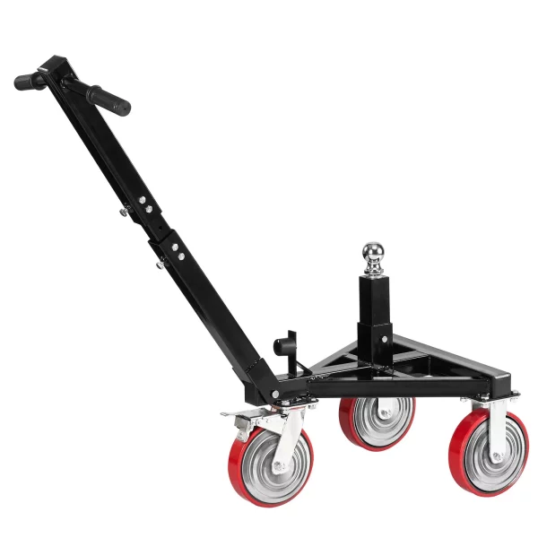 Podvozok na príves, zaťaženie jazdy 1587 kg, výška 460 a 560 mm, guľa 50,8 mm, otočné kolesá 20,32 cm, nastaviteľná dĺžka rukoväte, na premiestňovanie obytných prívesov a lodí – Obrázok 5