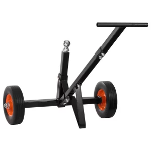 Pomôcka na manévrovanie s prívesom, vozík na príves, zaťaženie čelom 272 kg, nastaviteľná výška 42 a 56 cm, ťažná guľa 47,3 mm, celogumové pneumatiky 254 mm, na premiestňovanie prívesov s obytnými vozidlami a loďami