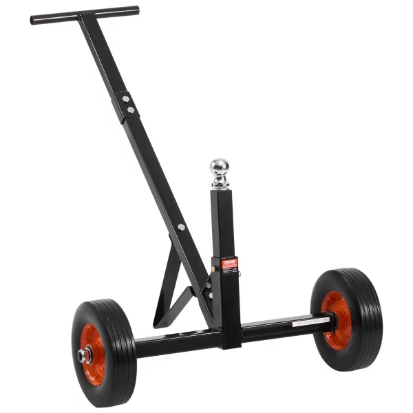Pomôcka na manévrovanie s prívesom, vozík na príves, zaťaženie čelom 272 kg, nastaviteľná výška 42 a 56 cm, ťažná guľa 47,3 mm, celogumové pneumatiky 254 mm, na premiestňovanie prívesov s obytnými vozidlami a loďami – Obrázok 4