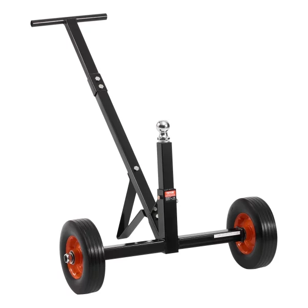 Pomôcka na manévrovanie s prívesom, vozík na príves, zaťaženie čelom 272 kg, nastaviteľná výška 42 a 56 cm, ťažná guľa 47,3 mm, celogumové pneumatiky 254 mm, na premiestňovanie prívesov s obytnými vozidlami a loďami – Obrázok 2