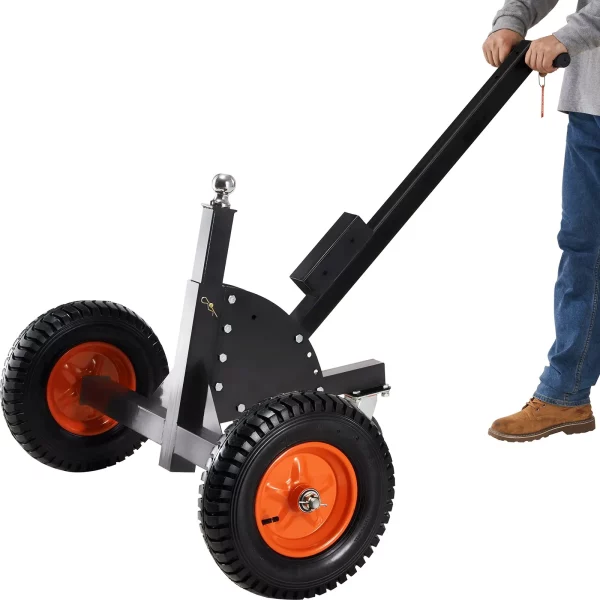 Pomôcka na manévrovanie s prívesom pre karavan, manuálny režim ťahania/režim ťahania vozidla, max. 680,4 kg, manévrovací vozík s výškovo nastaviteľnou guľovou spojkou 60 – 90 cm, 16" pneumatiky, jednoduché manévrovanie – Obrázok 2