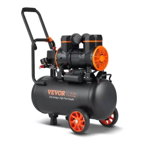 Tichý vzduchový kompresor 2800 ot./min. Šepkajúci kompresor 70 dB bez oleja s 2 kolesami 24 l tlaková nádrž 6-8 barov 1450 W (2 HP) 3,5 MPa Opravy áut Striekanie Lakovanie Opracovanie dreva
