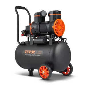 Vzduchový kompresor s objemom 9,3 galóna, 2,5 HP, 2,2 CFM pri tlaku 90 PSI, bezolejová nádrž vzduchového kompresora a maximálny tlak 116 PSI, ultra tichý kompresor 70 dB na opravy automobilov, hustenie pneumatík, striekanie farieb, pribíjanie klincov do dreva