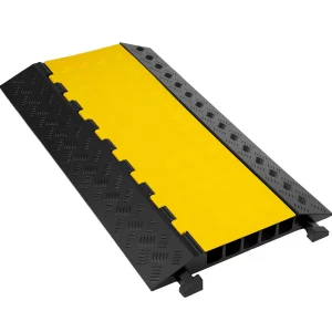 Chránič káblov 88,9 x 50,8 x 5 cm, 5-kanálová ochranná rohož na káble vyrobená z komerčnej termoplastickej gumy s modulárnym dizajnom, vysoká bezpečnosť pre parkoviská, sklady, školy a chodníky
