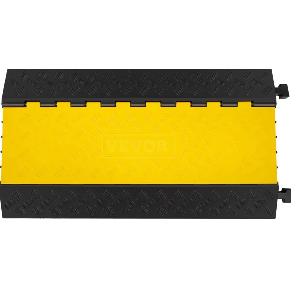 Chránič káblov 88,9 x 50,8 x 5 cm, 5-kanálová ochranná rohož na káble vyrobená z komerčnej termoplastickej gumy s modulárnym dizajnom, vysoká bezpečnosť pre parkoviská, sklady, školy a chodníky – Obrázok 4