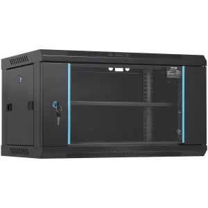 Nástenná sieťová serverová skriňa 6U, hĺbka 39 cm, racková skriňa pre servery, max. 90,72 kg, nosnosť pri montáži na podlahu, s uzamykateľnými bočnými panelmi so sklenenými dverami, pre IT zariadenia, A/V zariadenia