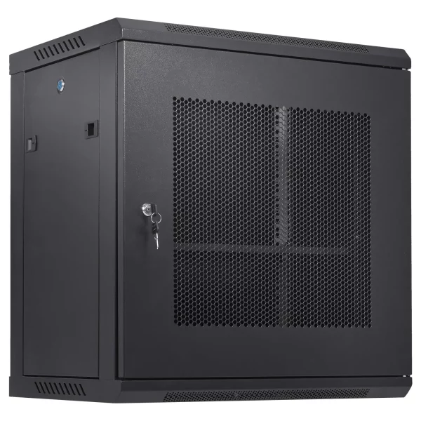 Nástenná sieťová serverová skriňa 12U, hĺbka 15,5", skriňa pre serverový rack, max. nosnosť 200 libier, montáž na podlahu, s uzamykateľnými bočnými panelmi dverí, pre IT zariadenia, A/V zariadenia – Obrázok 9