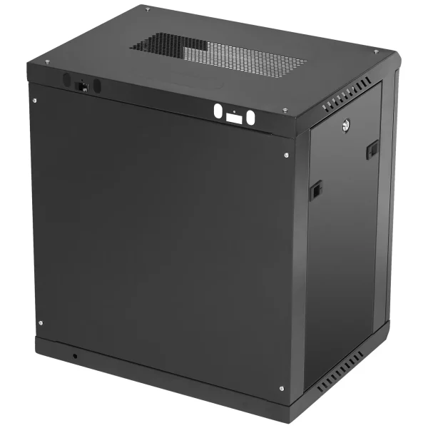 Nástenná sieťová serverová skriňa 12U, hĺbka 15,5", skriňa pre serverový rack, max. nosnosť 200 libier, montáž na podlahu, s uzamykateľnými bočnými panelmi dverí, pre IT zariadenia, A/V zariadenia – Obrázok 2
